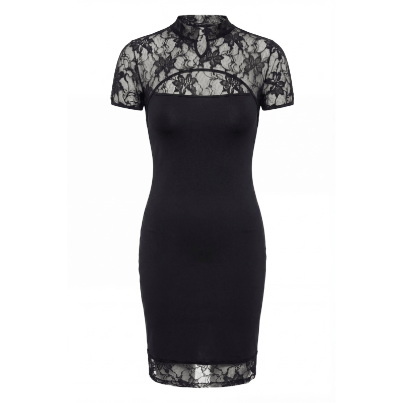 Robe courte col dentelle Athéna  Be lily Mode