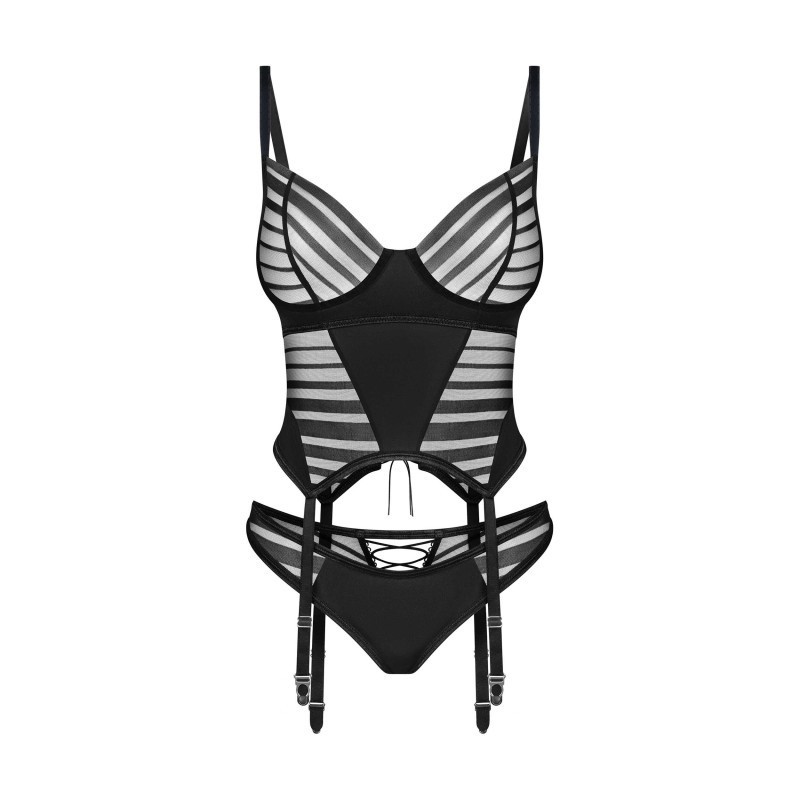 Lune Bellis corset et string - Noirs Obsessive