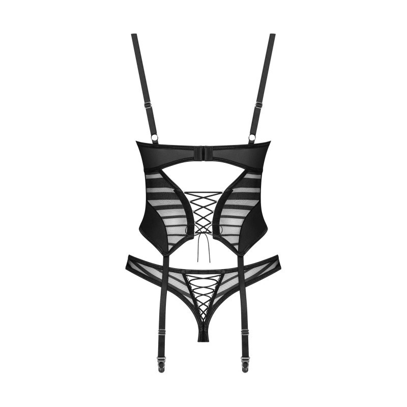 Lune Bellis corset et string - Noirs Obsessive