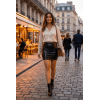 Jupe noire en simili cuir mat Sifia  Be lily Mode