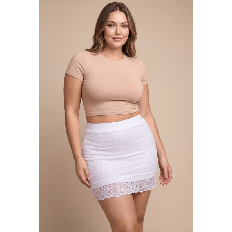 Jupe courte blanche Camélia  Be lily Mode