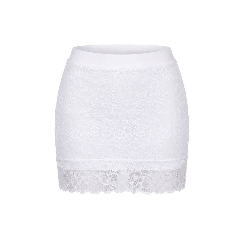 Jupe courte blanche Camélia  Be lily Mode