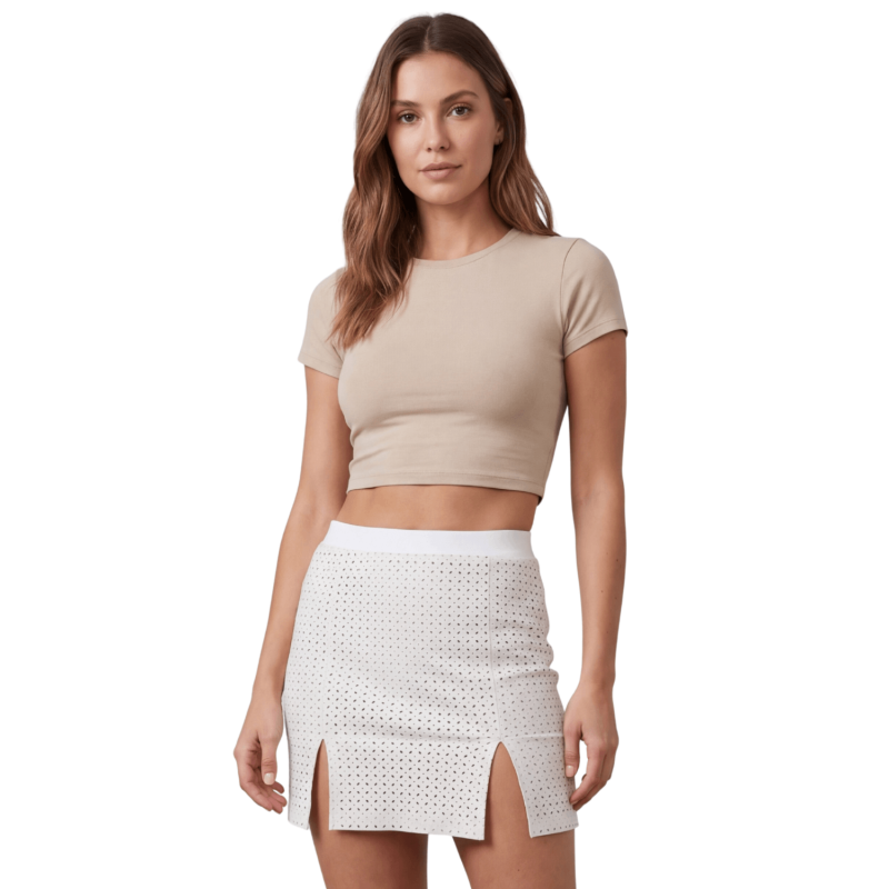 Jupe courte blanche Cassandra  Be lily Mode