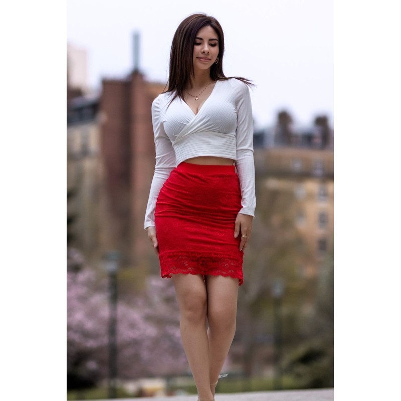 Jupe longue rouge Catalina  Be lily Mode