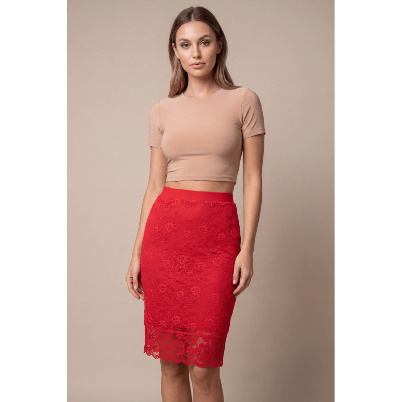 Jupe longue rouge Catalina  Be lily Mode