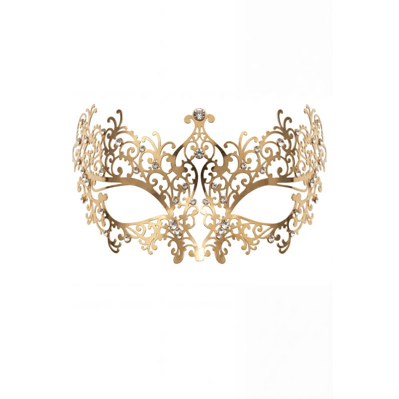 Masque vénitien Chiara rigide doré avec strass Be Lily Accessories