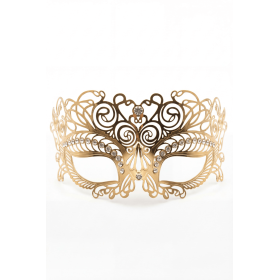 Masque vénitien Giulia rigide doré avec strass Be Lily Accessories