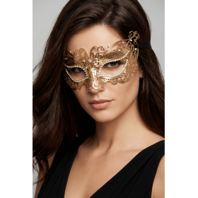 Masque vénitien Alba rigide doré avec strass Be Lily Accessories