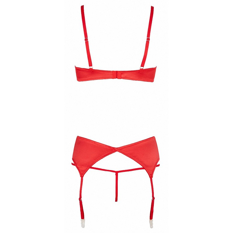Ensemble lingerie 3 pièces ouvert rouge - Cottelli Lingerie Cotelli lingerie