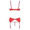 Ensemble lingerie 3 pièces ouvert rouge - Cottelli Lingerie Cotelli lingerie