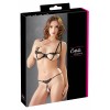 Ensemble dentelle string ouvert et seins nus noir - Cottelli Lingerie Cotelli lingerie