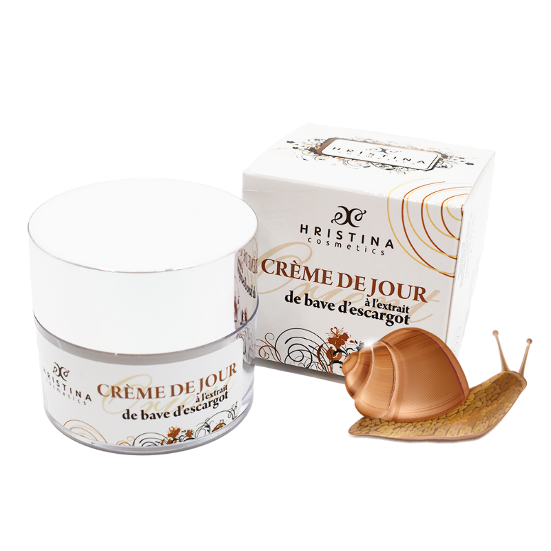 Crème de jour hydratante à base de bave d'escargot 50ml 100% naturelle Hristina