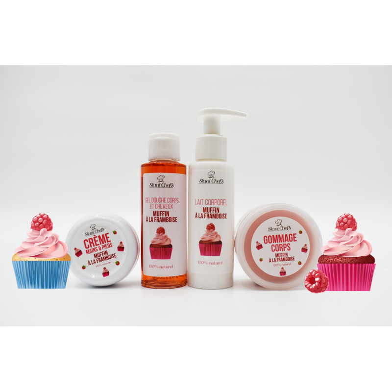 Crème mains et pieds - muffin à la framboise - 50ml 100% naturelle - Format voyage Stani chef's