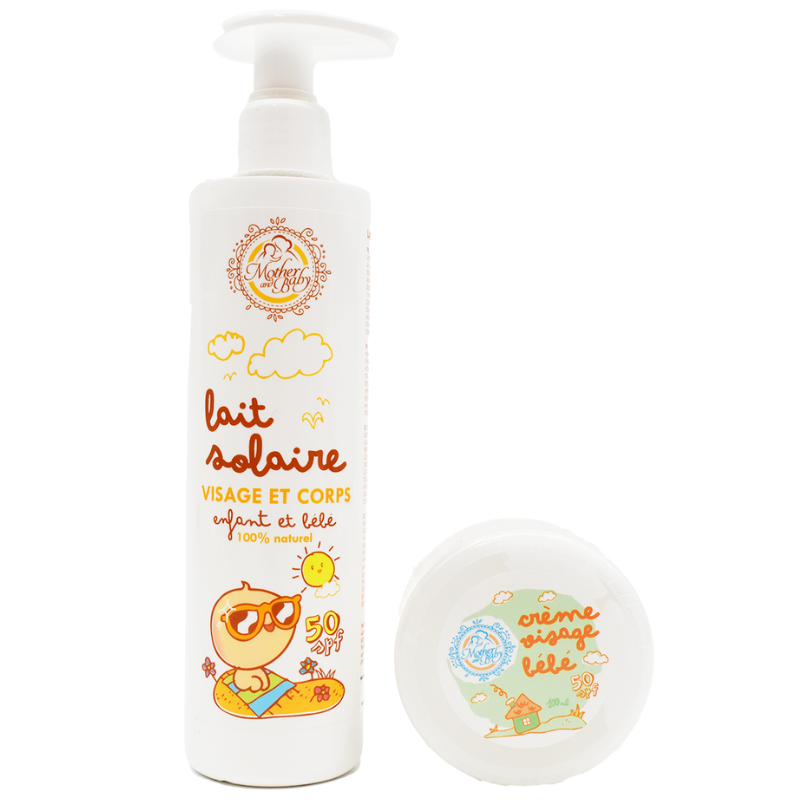 Crème solaire pour enfant et bébé SPF50+ - 100ml 100% naturelle Mother and baby