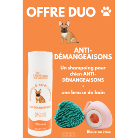 Shampoing pour chien 200ml + brosse de bain - OFFRE DUO - ANTI-DÉMANGEAISONS Dr. Derehsan Animal Care Cosmetics