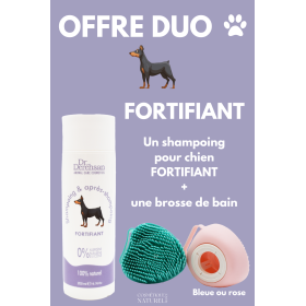 Shampoing pour chien 200ml + brosse de bain - OFFRE DUO - FORTIFIANT Dr. Derehsan Animal Care Cosmetics