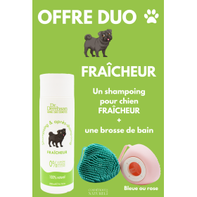 Shampoing pour chien 200ml + brosse de bain - OFFRE DUO - FRAÎCHEUR Dr. Derehsan Animal Care Cosmetics