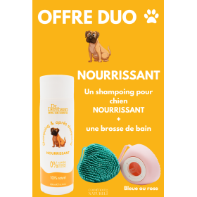 Shampoing pour chien 200ml + brosse de bain - OFFRE DUO - NOURRISSANT Dr. Derehsan Animal Care Cosmetics