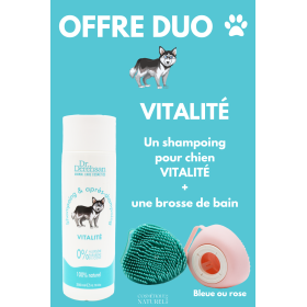 Shampoing pour chien 200ml + brosse de bain - OFFRE DUO - VITALITÉ Dr. Derehsan Animal Care Cosmetics