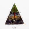 Orgonite pyramide Amethyste et Péridot Arbre de Vie Lithothérapie