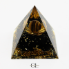 Orgonite pyramide Oeil de Tigre et Obsidienne Noire Lotus Lithothérapie