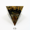 Orgonite pyramide Oeil de Tigre et Obsidienne Noire Arbre de Vie & Spirale Lithothérapie