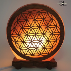 Lampe de sel d'Himalaya Fleur de vie 5KG Lithothérapie