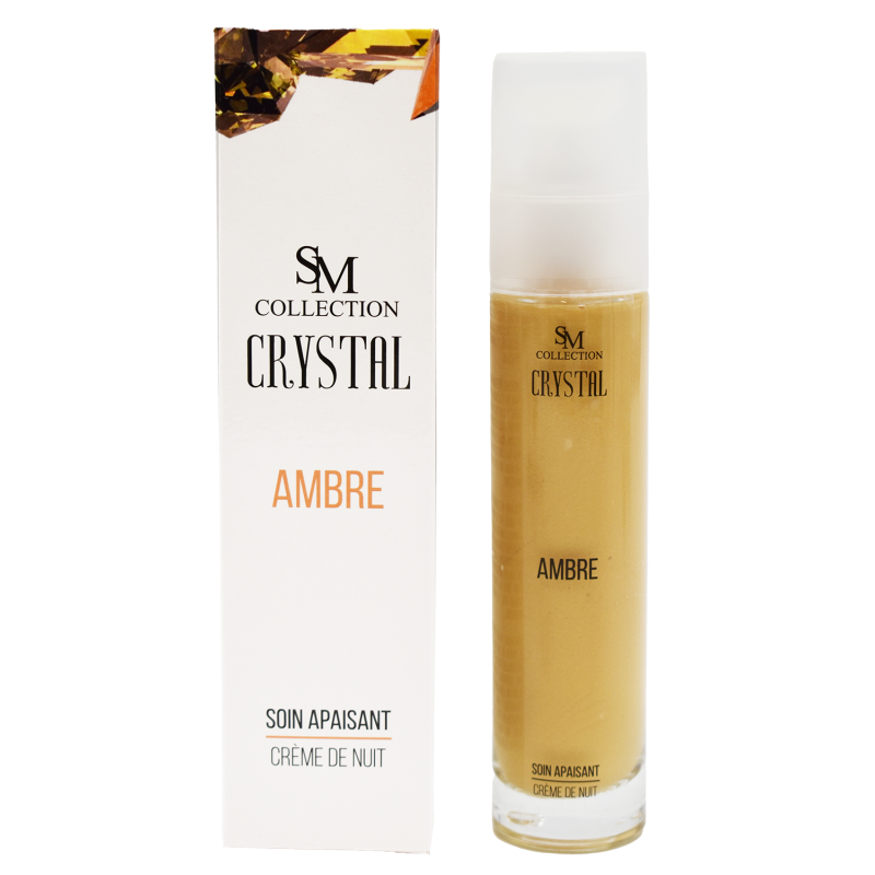 Crème de nuit à la poudre d'ambre 100% naturelle 50ml 100% naturelle SM collection CRYSTAL