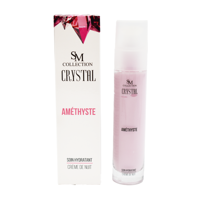 Crème de nuit à la poudre d'améthyste 50ml 100% naturelle SM collection CRYSTAL
