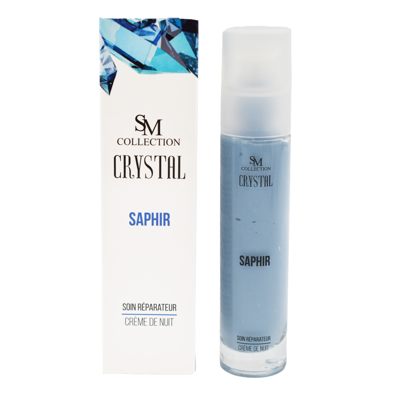 Crème de nuit à la poudre de saphir 50ml 100% naturelle SM collection CRYSTAL