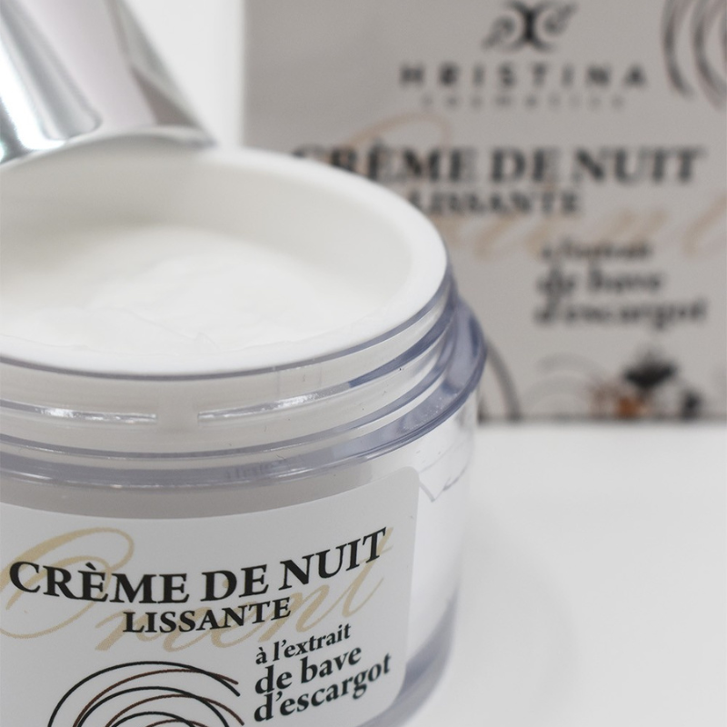 Crème de nuit hydratante à base de bave d'escargot 50ml 100% naturelle Hristina