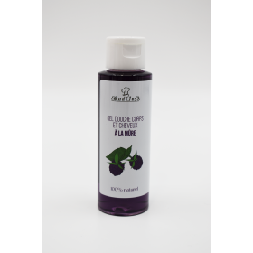 2 en 1Gel douche corps et shampoing à la mûre - 100ml 100% naturel - Format voyage Stani chef's