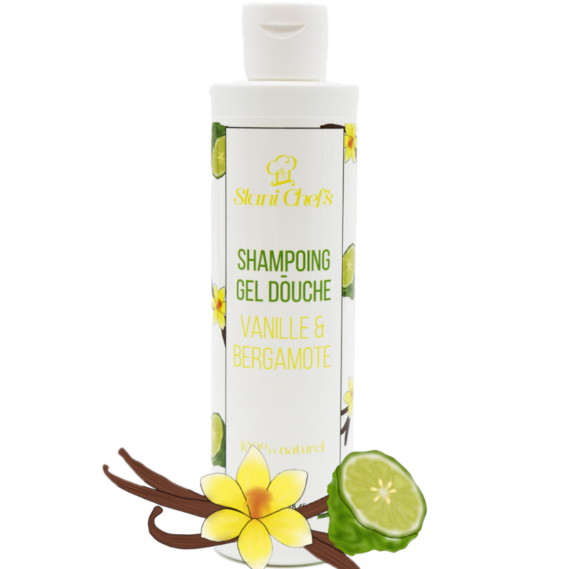 2 en 1 Gel douche corps et shampoing vanille et bergamote - 250ml 100% naturel Stani chef's