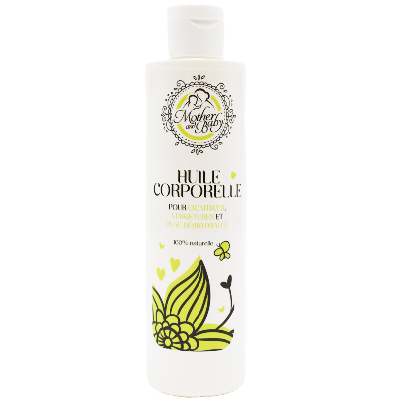 Huile corporelle pour vergetures, cicatrices et peau déshydratée - 250ml 100% naturelle Mother and baby