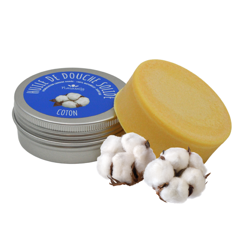 Huile de douche solide - Coton 65gr Naturally
