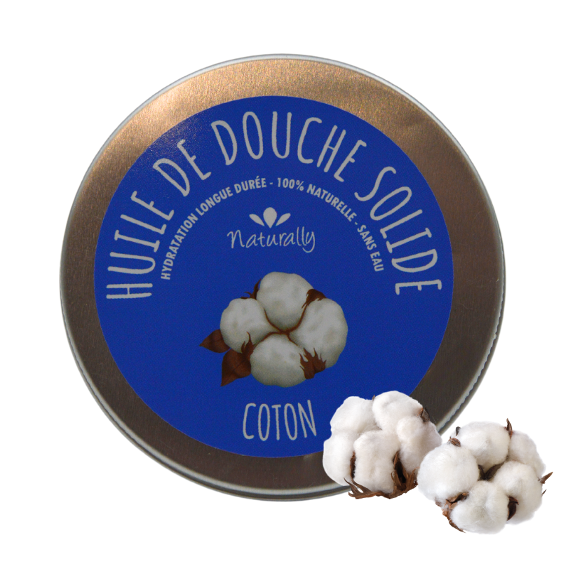 Huile de douche solide - Coton 65gr Naturally