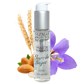 Huile de massage professionnelle Fleurs des Neiges 100% naturelle 50 ml Sezmar Collection Professional