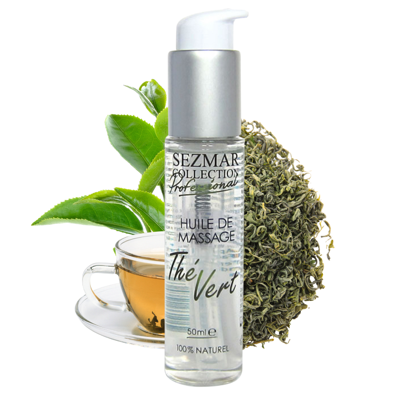 Huile de massage professionnelle Thé Vert 100% naturelle 50 ml Sezmar Collection Professional