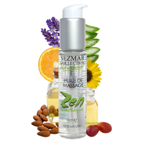 Huile de massage professionnelle ZEN 100% naturelle 50 ml Sezmar Collection Professional