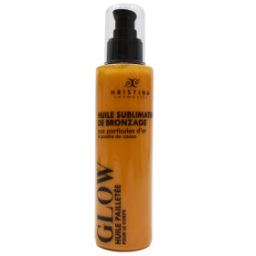 Huile sublimatrice de bronzage - Pailletée - 200ml 100% naturelle Hristina