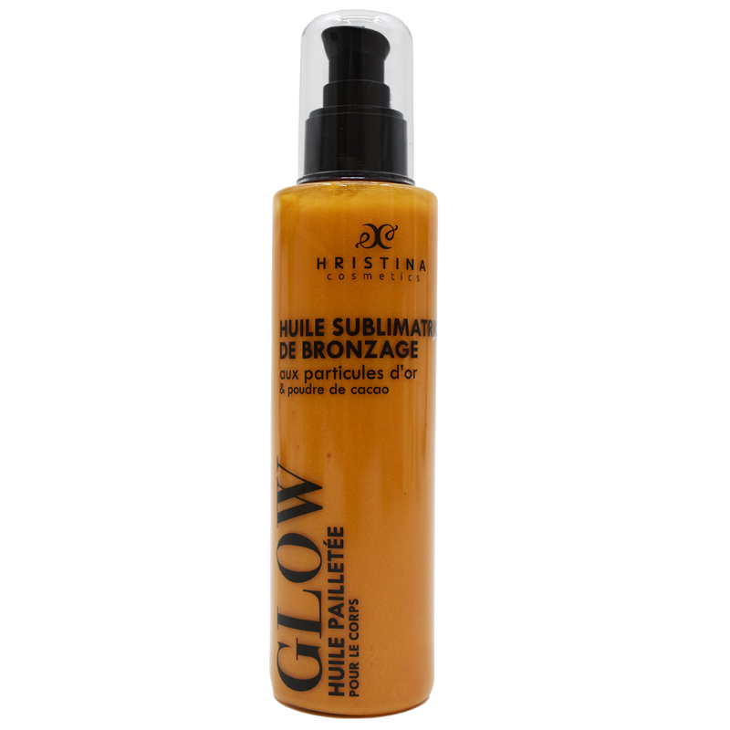 Huile sublimatrice de bronzage - Pailletée - 200ml 100% naturelle Hristina