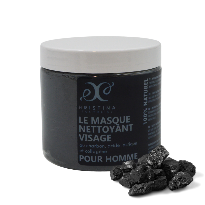 Masque nettoyant au charbon - Homme 200ml Hristina