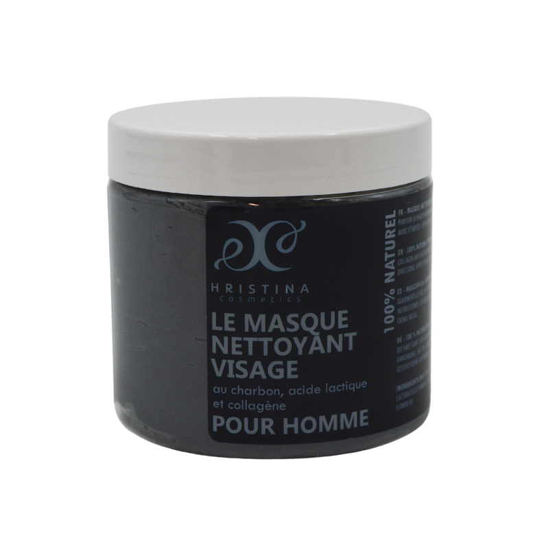 Masque nettoyant au charbon - Homme 200ml Hristina