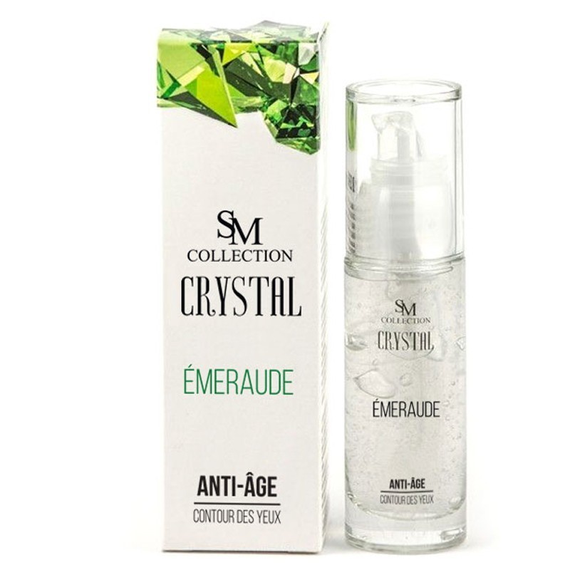 Crème contour des yeux anti-âge à l'émeraude 30ml 100% naturelle SM collection CRYSTAL
