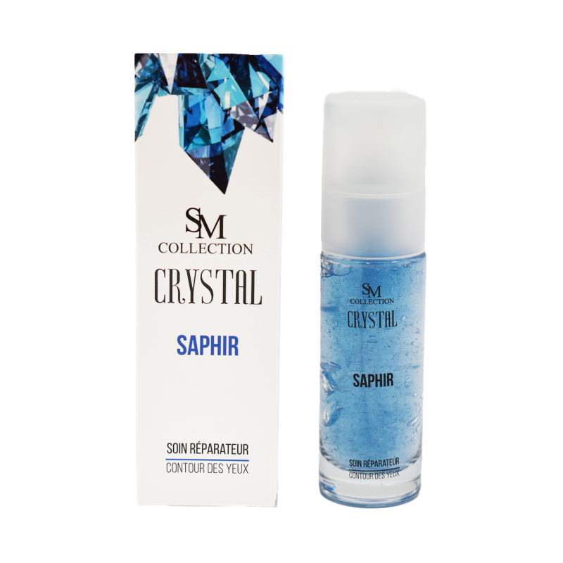 Crème pour le contour des yeux à la poudre de saphir 30ml 100% naturelle SM collection CRYSTAL