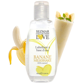 Lubrifiant à base d'eau 100% naturel Banane Milkshake 90 ml Sezmar Love