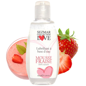 Lubrifiant à base d'eau 100% naturel Mousse fraise 90 ml Sezmar Love