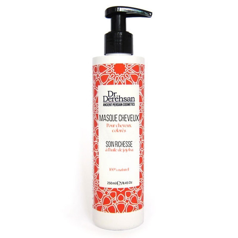 Masque capillaire cheveux colorés à l'huile de jojoba - 250ml 100% naturel Dr. Derehsan
