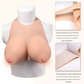 Buste plastron silicone encolure ronde