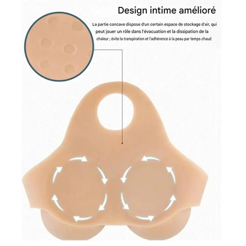 Buste plastron silicone encolure ronde